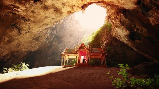 Phraya Nakhon Cave with sunlight, Landmark Royal pavilion, Khao Sam Roi Yot National Park in Thailand.