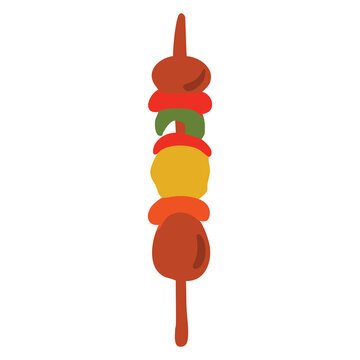 Colorful BBQ Kebab Icon