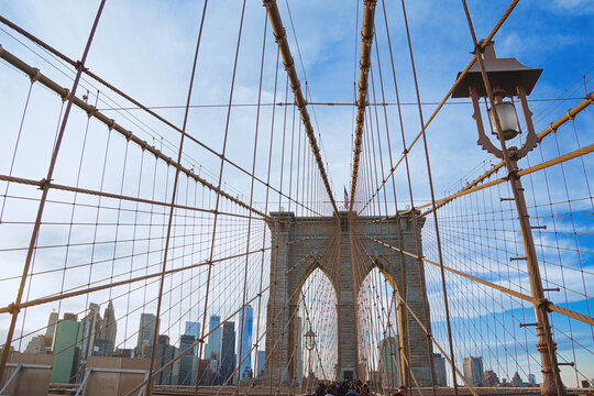  New York Brooklyn Bridge - big panorama.