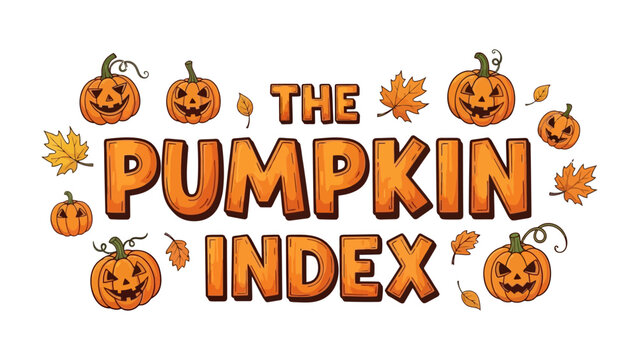 The Pumpkin Index Logo: A whimsical and festive logo featuring carved pumpkins with smiling faces and autumn leaves, spelling out THE PUMPKIN INDEX in bold, textured font.