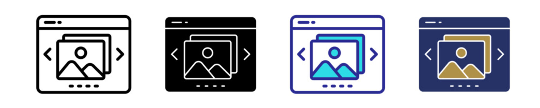 Image Gallery Icon Set Multiple Style Collection