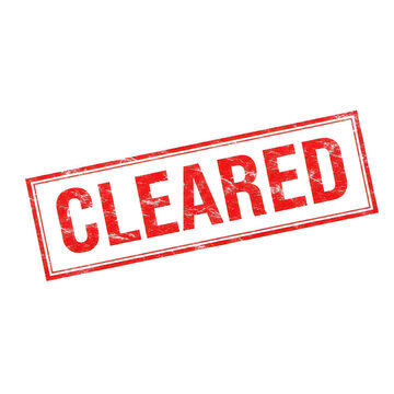Red cleared stamp on white paper