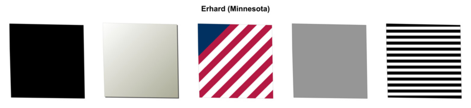 Erhard (Minnesota) blank outline map set