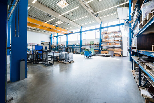 Empty factory shop floor