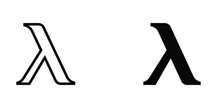 Greek letter Lambda symbol in solid black and outline style for mathematical and scientific notation