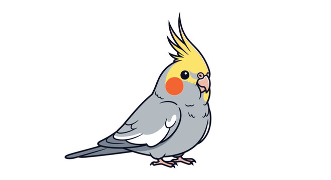 Colorful Cockatiel Bird With Crest.