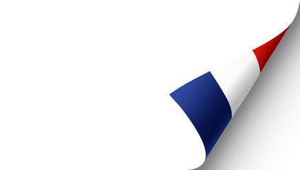 France flag with realistic page curl effect on transparent background. © Aamir Gfx