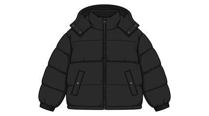 Puffer Jacket Flat Vector Illustration © Fahmi