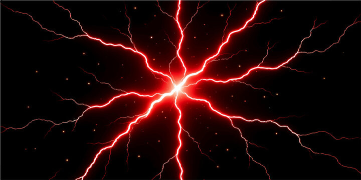 Lightning in the night sky with thunderstorm lightning bolts electric storm dark clouds rain and powerful blue energy illustration