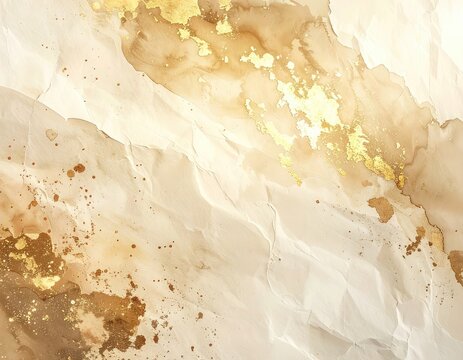 Elegant abstract background with gold leaf and watercolor textures.