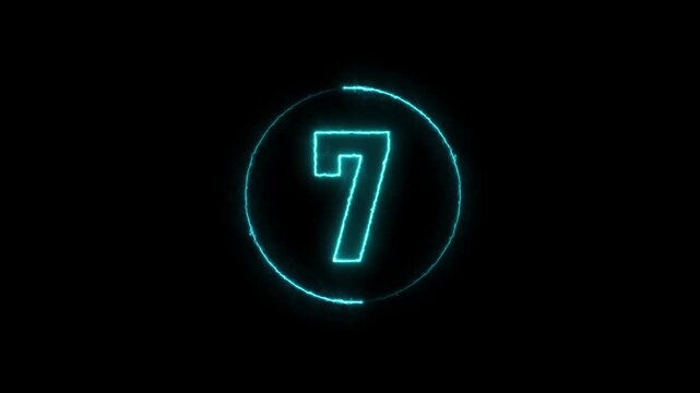 12 seconds countdown timer animation on black background, 12 to 0 timer animation,  
