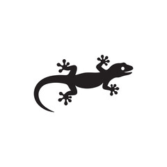 Naklejka premium Simple gecko silhouette vector flat illustration design.