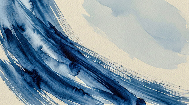 Navy prussian blue bold ink wash diagonal brushstrokes paper texture, business background