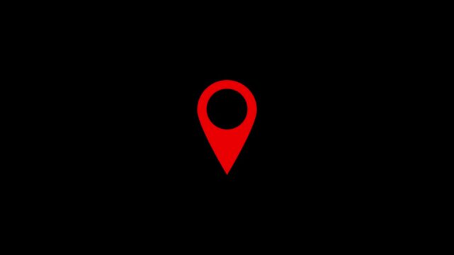 Red location. New  animation Block  background, location icon animation