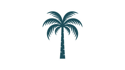 Minimalist Teal Palm Tree Icon on White Background © kuda