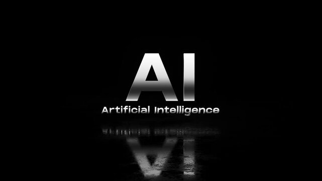 AI Electric Text Reveal Animation on Black Background