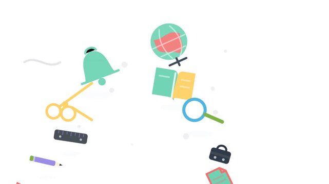 Back to School Scene 149 Playful Learning Symbols Artful Preparation Flat Animation