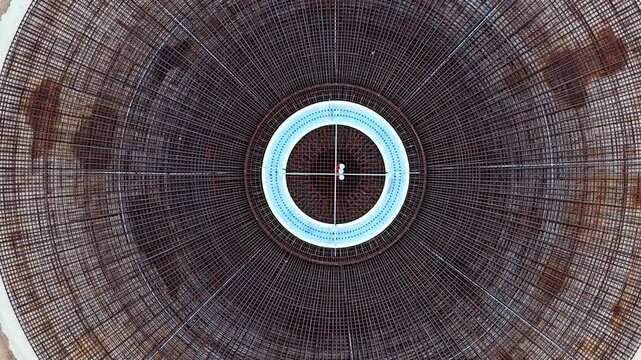 Circular rebar structure for concrete foundation of a wind turbine from above