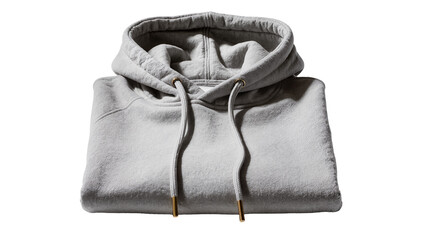 Gray hooded sweatshirt with drawstring and gold aglets © Lena