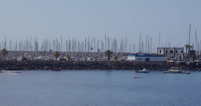 shot of Deportivo Rubic&oacute;n marina at Playa Blanca