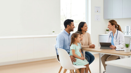 Fototapeta premium Family healthcare annual checkup at a medical clinic
