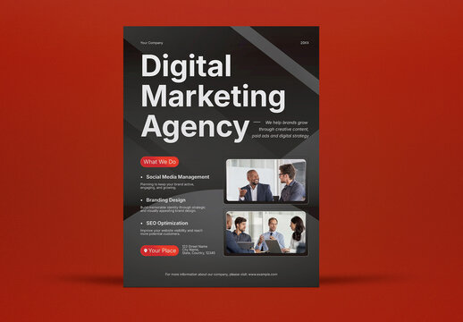 Black Fractal Digital Marketing Agency Flyer