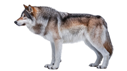 Gray wolf standing profile view © Jonas