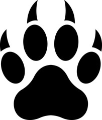 Obraz premium Wolf Paw Claw Icon Black Flat and Line Style Vector Illustration Bundle Featuring Canine Track Footprint Scratch Talon Animal Symbols Isolated on Transparent Background