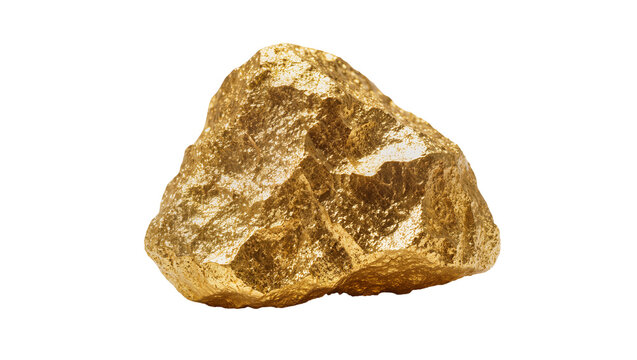 Raw gold nugget with rough texture and metallic sheen