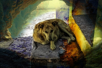 Dog in zoo of chaouen © Sidoniya