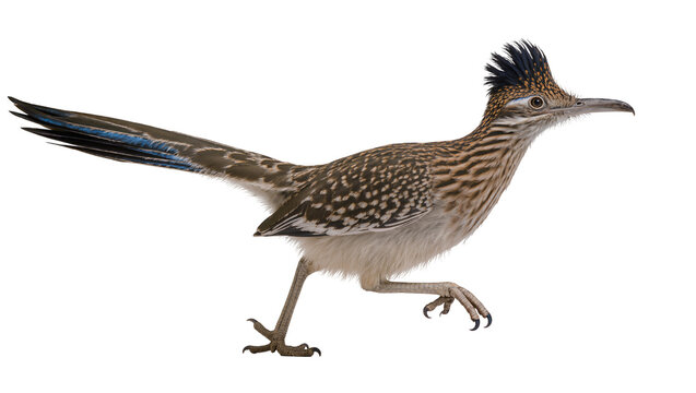 Greater Roadrunner bird with crest and long tail