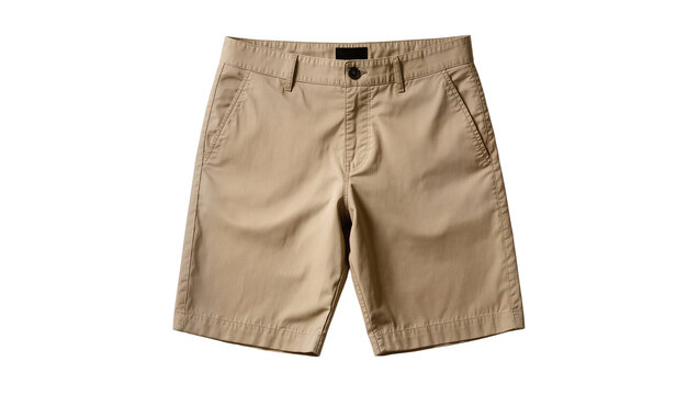 Khaki chino shorts with pockets and button closure