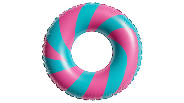 Pink and Teal Swirl Inflatable Swim Ring