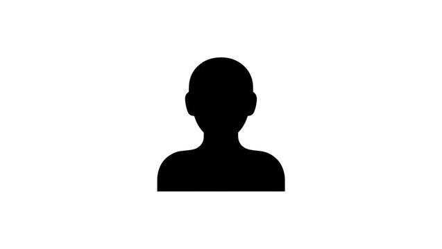 Black silhouette of a person s head and shoulders