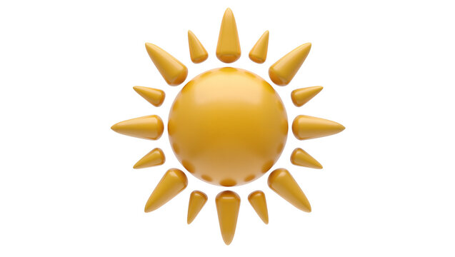 Shiny yellow sun with pointed rays