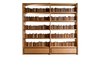 Modern wooden bookshelf filled with numerous books © Jonas