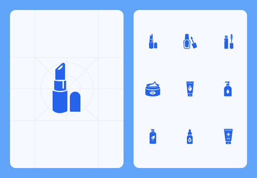 Beauty and Cosmetics Icon Set