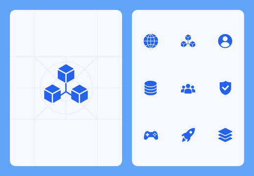 Blockchain Technology Icon Set