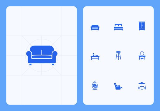 Furniture Icons Set Collection