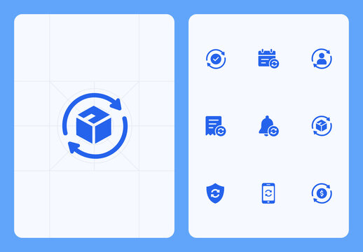 Subscription and Auto Renewal Icon Set