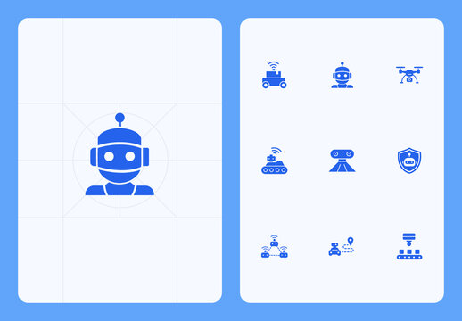 Robotics icon set