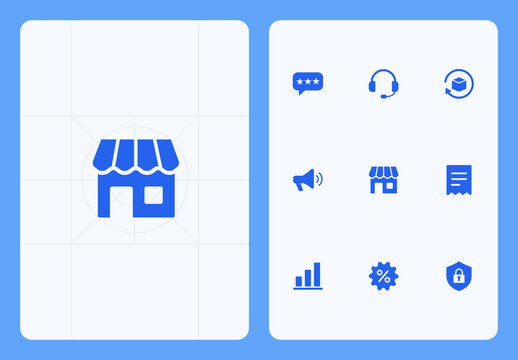 Retail Store and E-commerce Icon Set