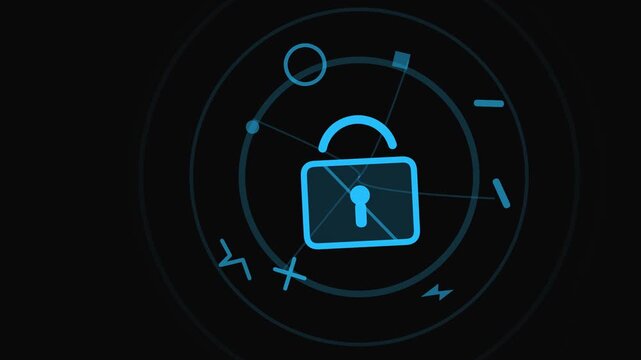 Minimal Network Vulnerability Locked Padlock Looping Signal 017