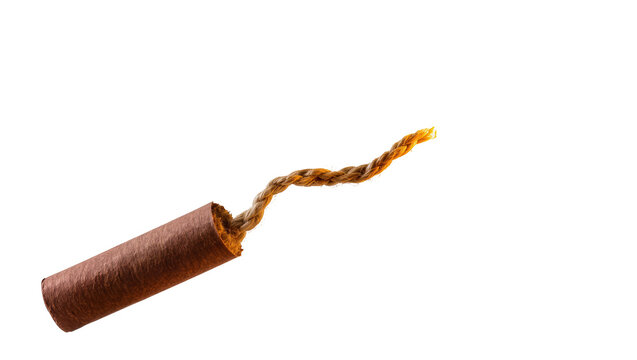 Brown paper tube with frayed rope end