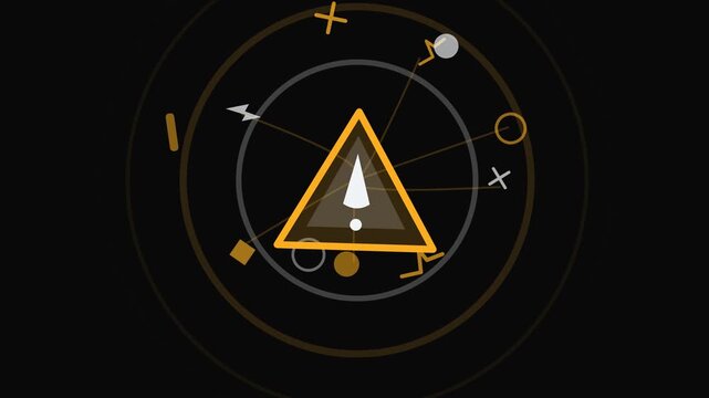 Digital Malware Detection Alert Triangle Dynamic Badge 033