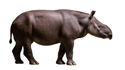 South American tapir with dark brown skin and short mane © Lisa