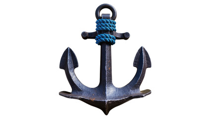 Heavy metal anchor with blue rope detail © Lisa