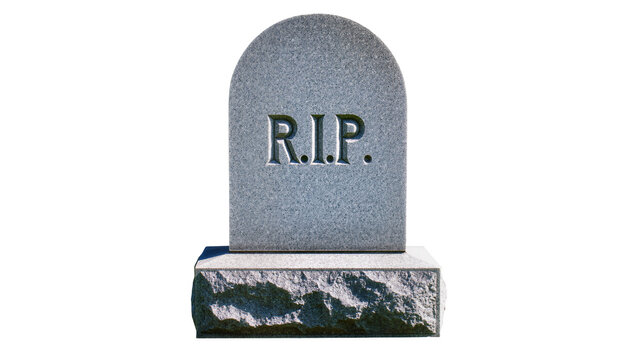 Granite tombstone with R I P inscription