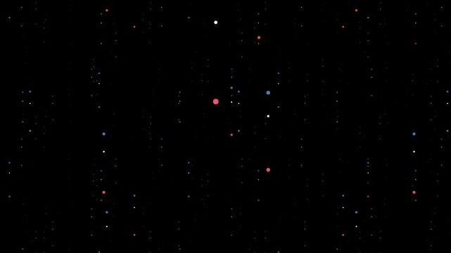 Abstract Digital Rain Effect with Glowing Particles on Black Background.