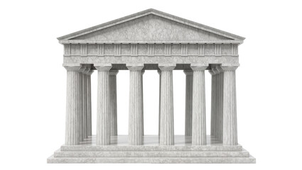 Fototapeta premium Ancient Greek temple facade with Doric columns and pediment
